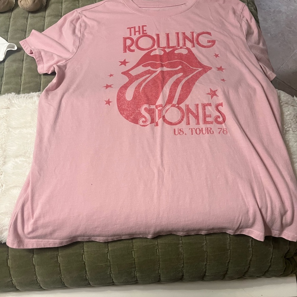 Pink Rolling Stones Graphic T-Shirt